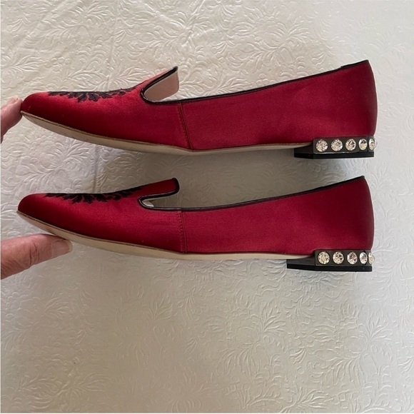 Miu Miu Satin Crystal Embellished Smoking Loafer - Picture 7 of 11